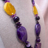 chunky purple orange semi-precious beads