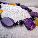 bright orange, bold purple chunky beads