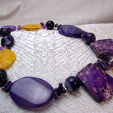 orange purple semi-precious chunky beads