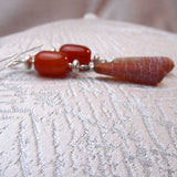 handcrafted long semi-precious bead statement earrings unusual unique design