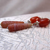 unique semi-precious beads earrings long length