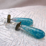 long handmade semi-precious bead statement earrings uk