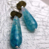 stunning statement earrings handmade long semi-precious bead design