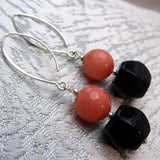 long semi-precious stone drop earrings statement