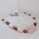 handmade rose quartz necklace