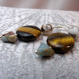 unusual semi-precious bead statement jewellery earrings handmade uk