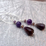 extra long semi-precious stone statement earrings