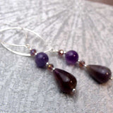 long length amethyst earrings unique statement design