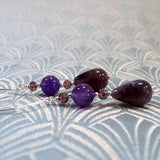 long drop purple amethyst earrings
