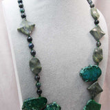 collection of chunky green semi-precious beads