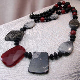 chunky statement necklace unique red black design