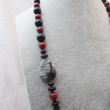 grey black red semi-precious chunky beads