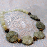 jade semi-precious bead necklace, semi-precious stone necklace handmade jade NM28