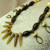 handcrafted semi-precious bead statement necklace chunky, bold, unique