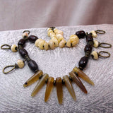 handcrafted statement necklace chunky semi-precious beads