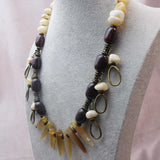 handcrafted statement necklace, unusual unique semi-precious statement jewellery uk