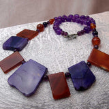 bold chunky statement necklace handmade semi-precious beads