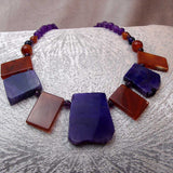 unusual chunky bead necklace with chunky semi-precious beads