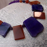 chunky bead necklace with chunky semi-precious stone beads