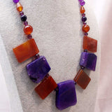 semi-precious stone chunky statement necklace, big bold chunky semi-precious beads