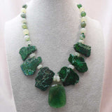 chunky green semi-precious bead necklace