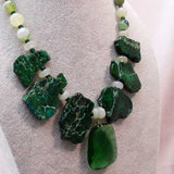 handcrafted bold green chunky semi-precious bead necklace