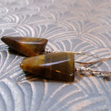 brown semi-precious bead earrings