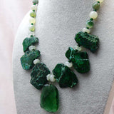 chunky green bead necklace handmade with a statement