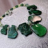 handmade chunky green bead necklace unique chunky design