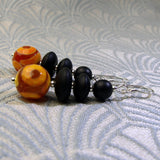 black orange bead earrings uk