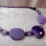 handcrafted chunky purple semi-precious bead neckalce