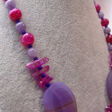 purple pink chunky semi-precious beads