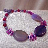 unusual handcrafted chunky semi-precious statement necklace