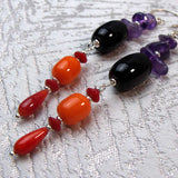 long drop semi-precious earrings, unique statement earrings uk