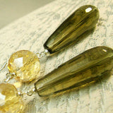 handmade long semi-precious bead statement earrngs