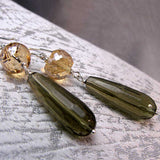 long drop semi-precious bead earrings, unique handmade