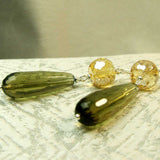 long drop semi-precious bead earrings, handmade, statement