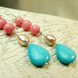 semi-precious bead handmade earrings