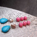 long statement earrings, unique, handmade