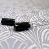 black onyx sterling silver earrings