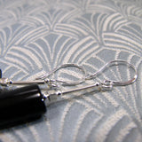 handmade black silver earrings