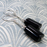 handmade black drop earrings
