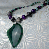 semi-precious handmade heart pendant necklace