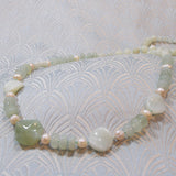 jade necklace, jade semi-precious bead necklace, handmade semi-precious necklace NM27