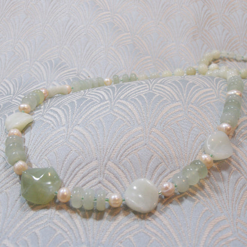 semi-precious bead necklace, semi-precious stone necklace NM27