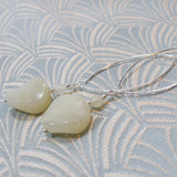 jade long semi-precious earrings, long semi-precious stone earrings handmade jade