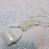 jade green sterling silver dainty handmade necklace