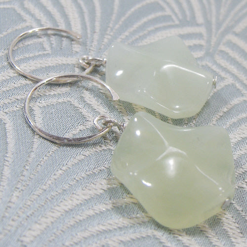 beaded semi-precious earrings, jade semi-precious stone earrings
