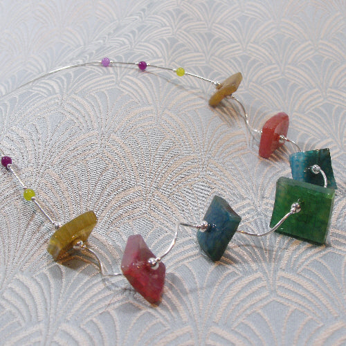 delicate necklace, dainty semi-precious bead necklace, delicate semi-precious necklace design