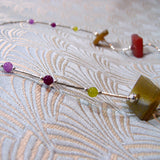 bright gemstone sterling silver delicate necklace design